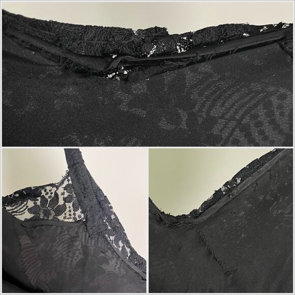 Vintage 1930s Black Lace Evening Gown FOGA Fashion Originators Guild //‎ Size XS - Picture 9 of 10